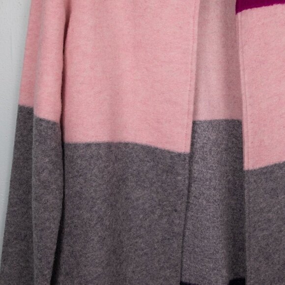 Max Studio colorblock wool blend open long coat-M - Picture 2 of 5